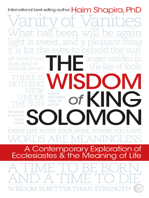 Title details for The Wisdom of King Solomon by Haim Shapira - Available